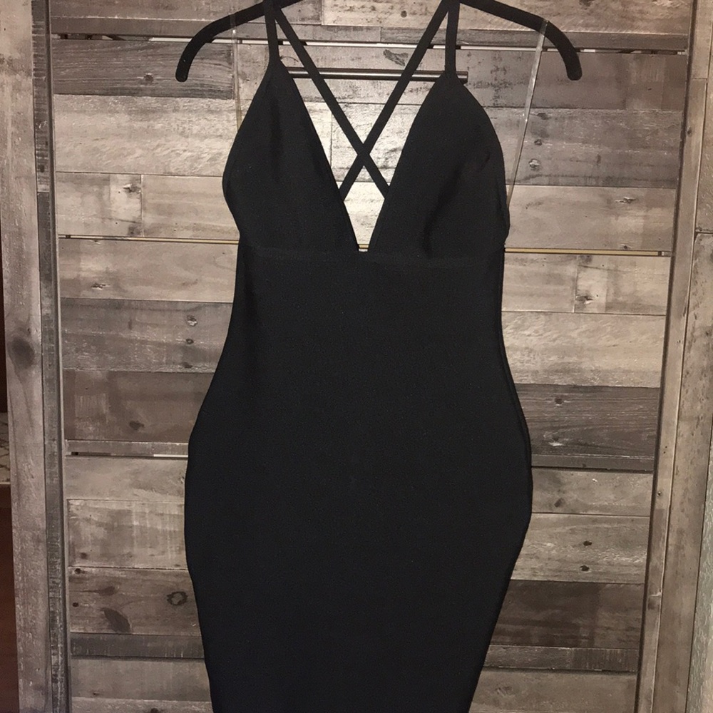 Strappy Black Bodycon Dress